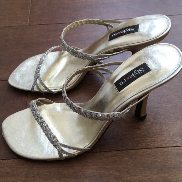 Gold rhinestone heels - Picture 2 of 2